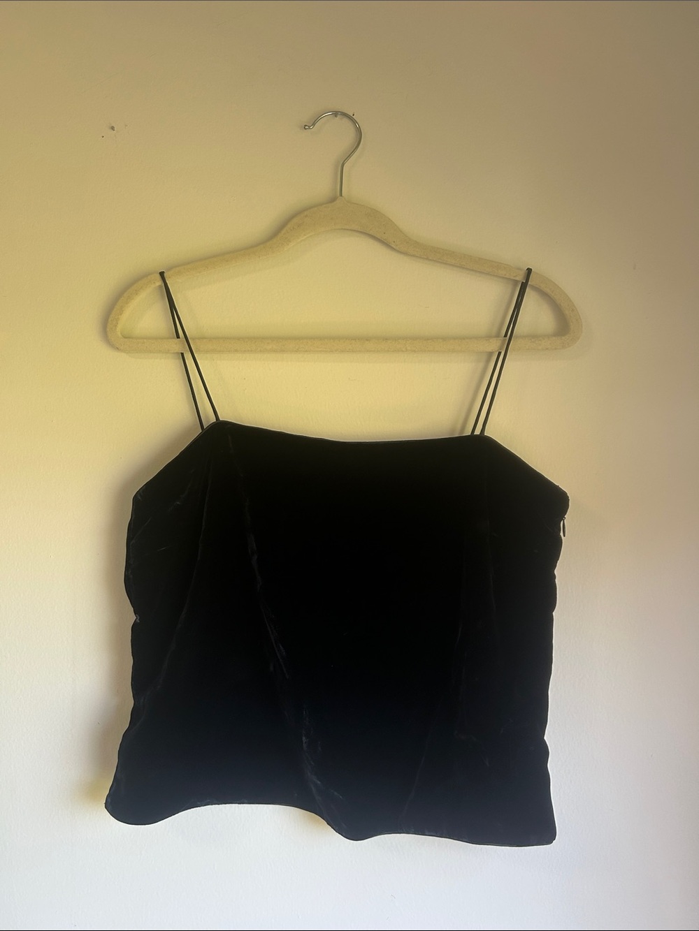 VINTAGE GIORGIO ARMANI VELVET SQUARE NECK TANK TOP